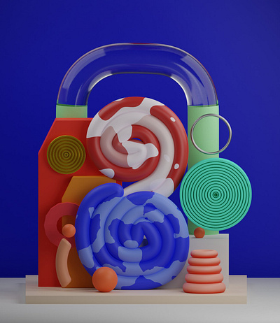 3D ABSTRACT SPIRAL COMPOSITION 3d 3dart abstract blender3d branding design graphic design shape spiral