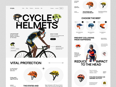 Cycle Helmets Website bicycle cycle shop cycling design landing page minimal orix sajon ui ux web webdesign website design