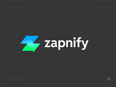 Logo Animation For Zapnify arrow bolt branding design ecommerce electric vehicle ev charging fast futuristic green energy icon logo logo designer logodesign modern logo network power quick tech z logo