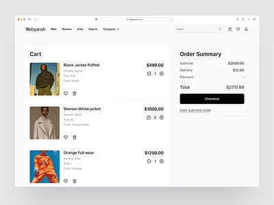 Cart - Fashion Ecommerce website cart cart checkout cart design cart ecommerce cart ui e commerce e commerce design e commerce store e commerce ui e commerce website ecommerce ecommerce design ecommerce website fashion e commerce fashion ecommerce fashion website shopify design shopify store shopify website webflow ecommerce