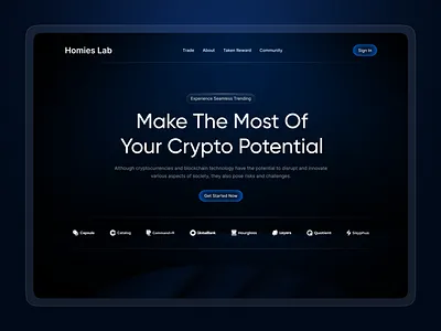Crypto Token Landing Page blockchain crypto crypto platform crypto token homieslab landing page marketplace startup web3 web3 startup website