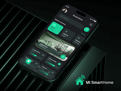 Smart Things - Smart Home Mobile App app design cctv dashboard design template energy gauge home ios iot ipad real estate remote security app smart home smart home mobile app smart house smart lamp tablet temperature ui ux