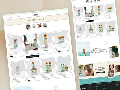 Retreat-Inspired Collection Page Design Concept beauty collection page ecomm ecommerce haircare personal care ui design ux design website design