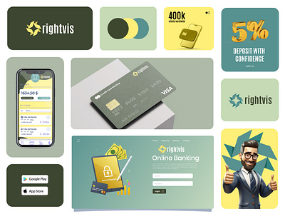 rightvis online banking logo app icone badge badge logo bank logo banking logo branding credit card debit card design finance logo graphic design icone logo online bank logo online currency logo visacard