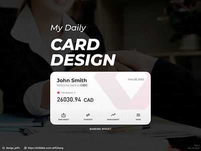 Daily Design 3 - Banking widget app card clean design flat ui ux widget