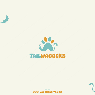 Tail Waggers: Minimal Logo Design Featuring Dog Paw and Tail brand identity branding creative design design logo flat graphic graphic design icon illustration logo logo design logos logotype minimal minimalist minimalist logo modern timeless unique