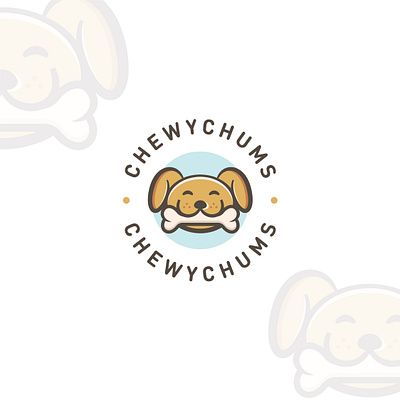 ChewyChums: Minimal Logo Design with Dog Face Mascot brand identity branding creative design design logo flat graphic graphic design icon illustration logo logo design logo maker logos logotype mascot minimal minimalist modern timeless