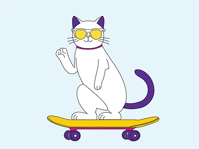 Purrfect Ride 🐾🛹 adobe illustrator cat coolcat skatervibes dribbble design dribbble graphic design illustration playful design skateboard skateboarding skatervibes dribbble ui vector image