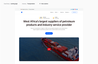 Fueling Future: Hero Section for Acme Oil & Gas above the fold freight herosection landingpage oil and gas transportation ui ux webdesign