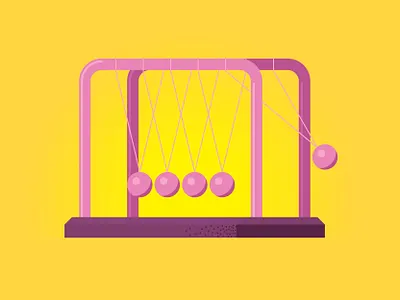 Newton’s Cradle balls chris rooney cradle desktop executive toy illustration metal newton newtons cradle novelty pendulum swing toy