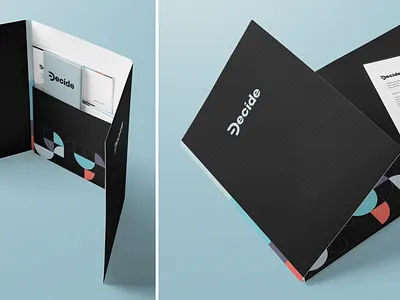 Decide Stationery brand identity branding design folder illustration letterhead print shapes vector