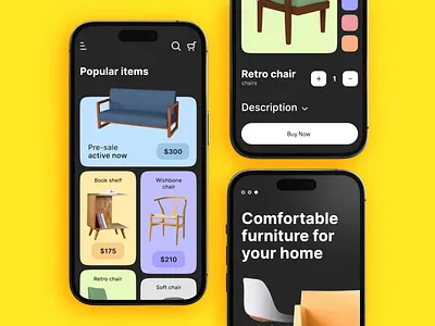 Mobile | Furniture shop 3d 3d animation 3d motion android animated animation design desire agency furniture furniture store graphic design ios mobile mobile app mobile interface mobile ui motion motion design motion graphics ui