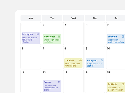 Task calender branding calender component landing page mobile ui ux visual design web design website