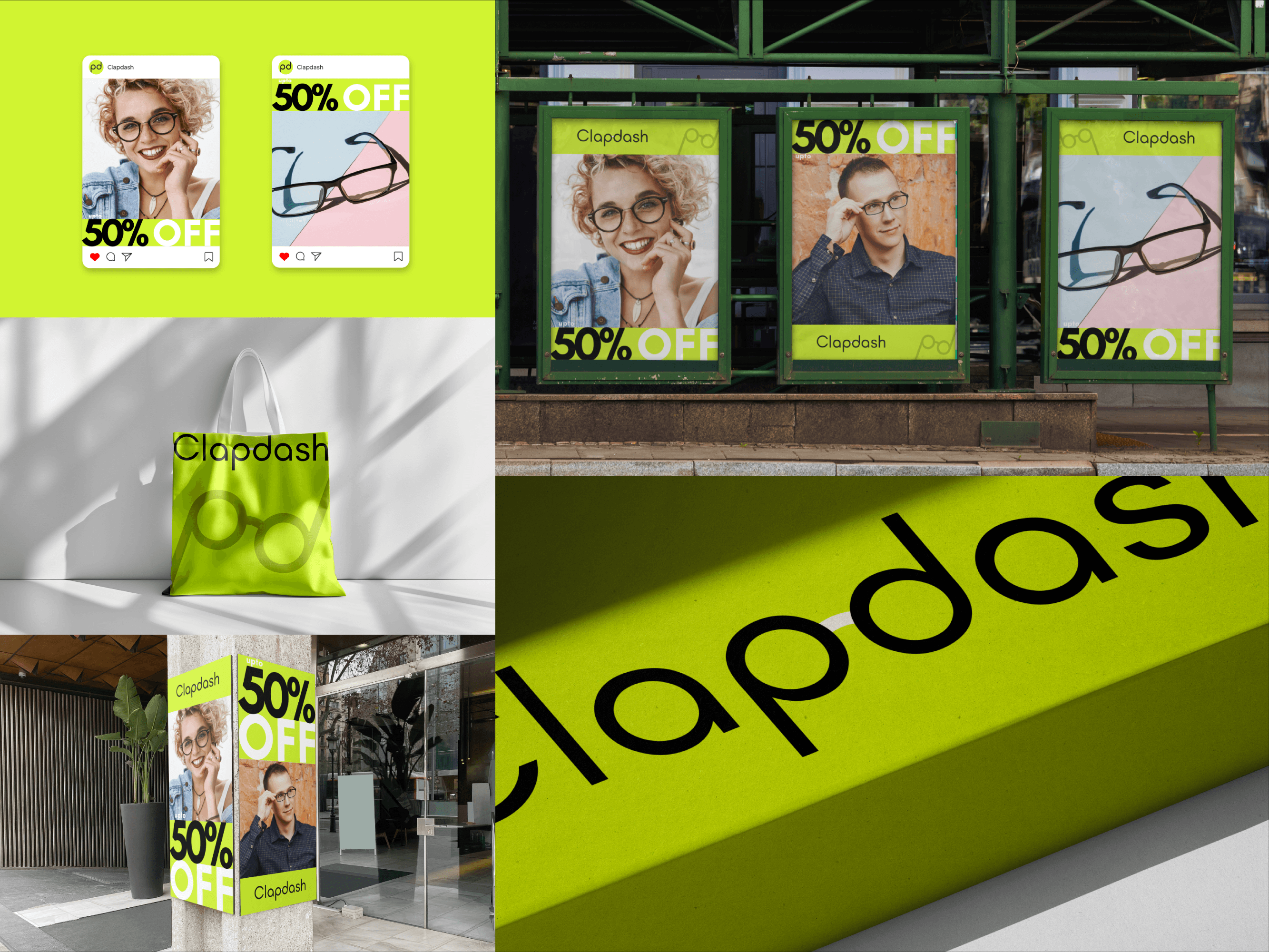 Clapdash - Logo & Identity Design ad marketing branding brandmark cool brand eyewear eyewear brand eyewear logo glasses goggles minimal logo modern logo optician logo packaging and labeling packaging design poster design signage design specs typographic logo typography wordmark