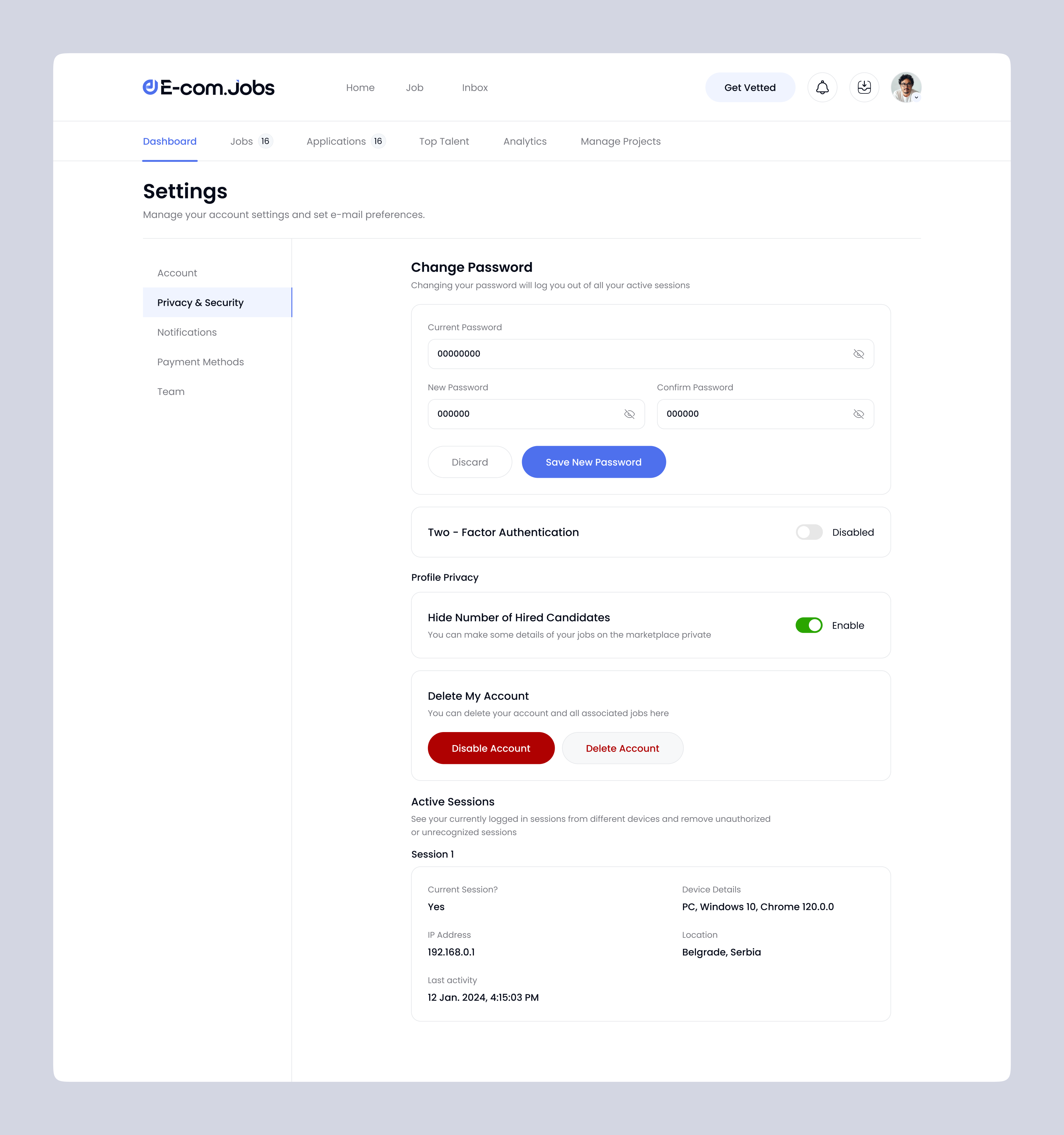 Example of Erp Admin Portal UX/UI Design