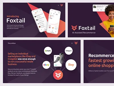 Foxtail slide deck app clean data deck foxtail marketplace pitch deck pitching presentation slide deck slides