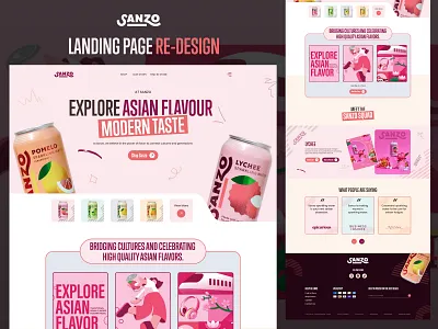 Sanzo - Drinks Landing Page Re-design asian flavour business clean creative drinks e commerce energy drinks home page landing minimal product design re design sanzo sanzo drinks soda ui ux visual design webdesign