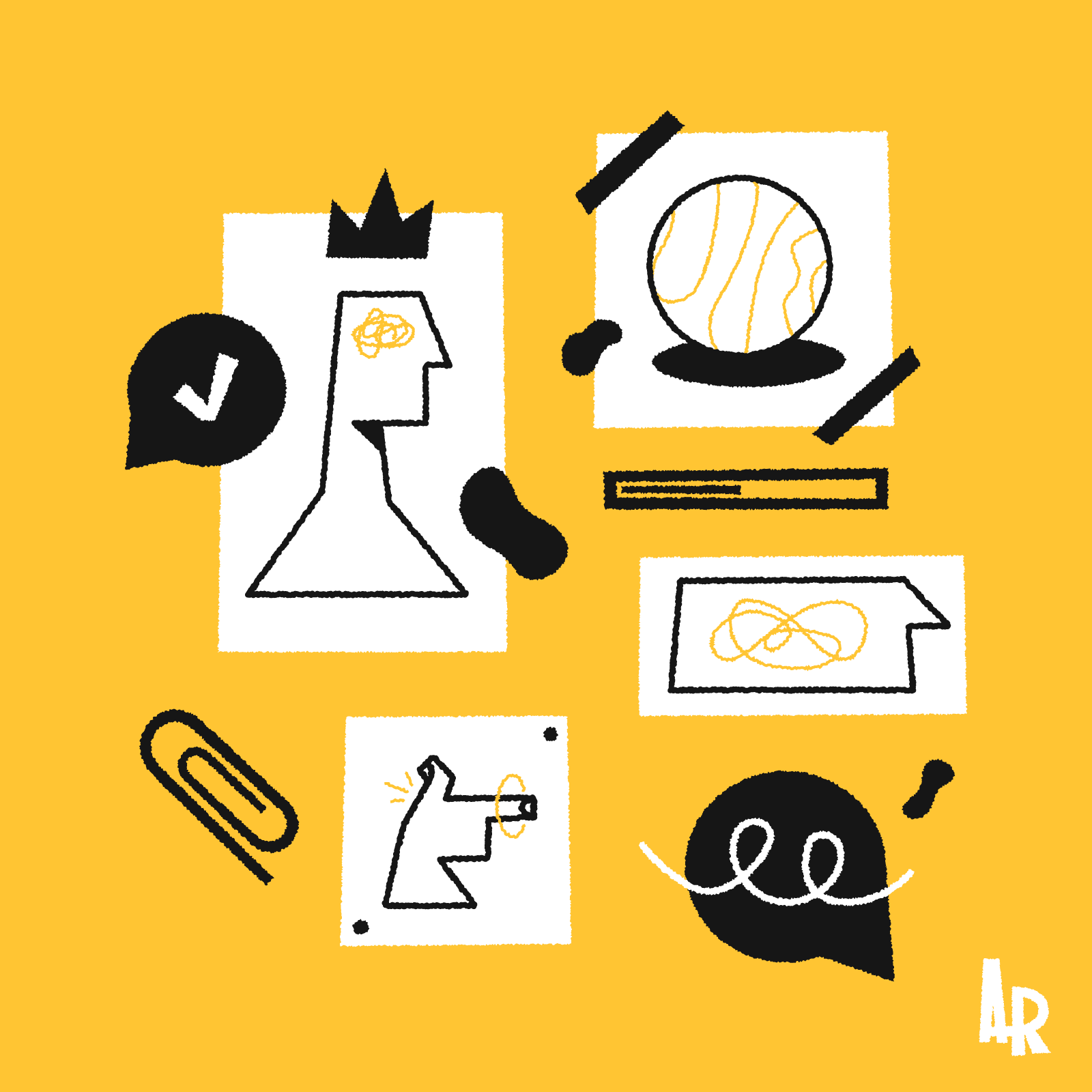 Creative Canvases Illu ball clipboard crown design hand head illu illustration illustrator loader loading pistol rosek signature texture vector