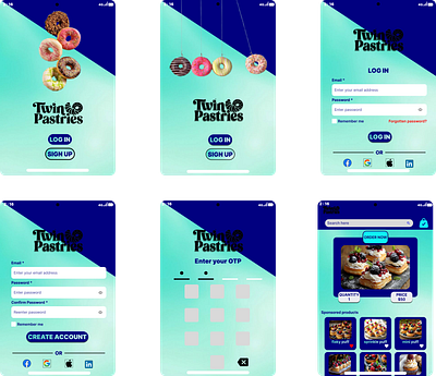 Twin Pastries App design android app ui app design app ui app ux dashboard ui flat design interaction design ios app design mobile application mobile ui mobile ux pastries app prototyping responsive web app saas app design uiux design user experience user interface wireframing