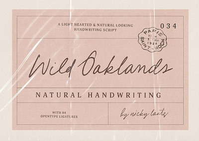 Wild Oaklands Handwriting Script casual chic cursive diary feminine handwriting script ink journal logo pen real handwriting stylish wild oaklands handwriting script write writing written