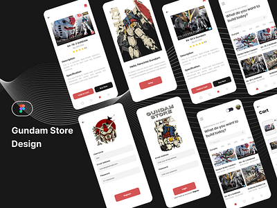 Gundam Store Design app design mobile typography ui ux