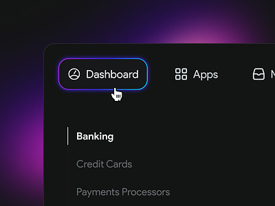 Main navigation with hover and active with gradients 💅 dark dark dashboard dark theme dashboard gradients hover state navigation product design product designer ui ux visual designer