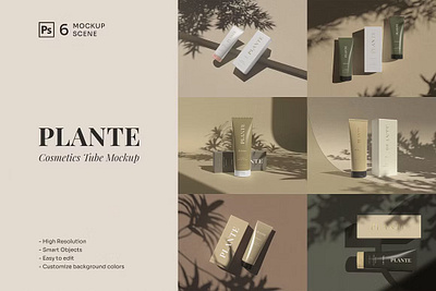 Plante - Cosmetics Tube Mockup apothecary apothecary bottle branding cologne bottle cosmetic cosmetic bottle cosmetic packaging label mockup liquid mockup oil packaging mockup perfume bottle perfume mockup plante cosmetics tube mockup serum skincare mockup skincare packaging