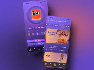 Health and Wellness mobile app ✨ healthcare meditation mobile app product design ui ux visual design wellness