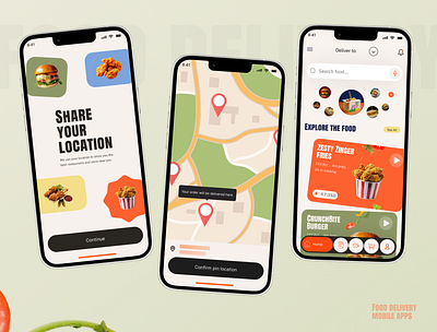 Food Delivery Mobile Apps app food food delivery graphic design illustration mobile app design mobile apps motion graphics orgenic restaurant ui ui design uiux ux vector vegetables