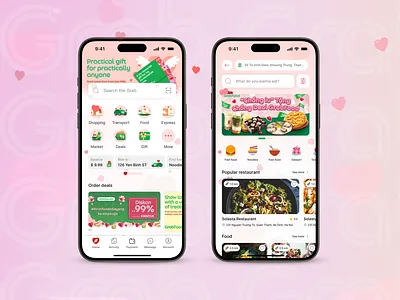 Grab Valentine APP | UI Mobile App Design app design grab app design grab mobile app design grab valentine app design grab valentine theme app design interactive design mobile app design ui ui design ui ux ui ux design user research ux valentine theme valentine theme design