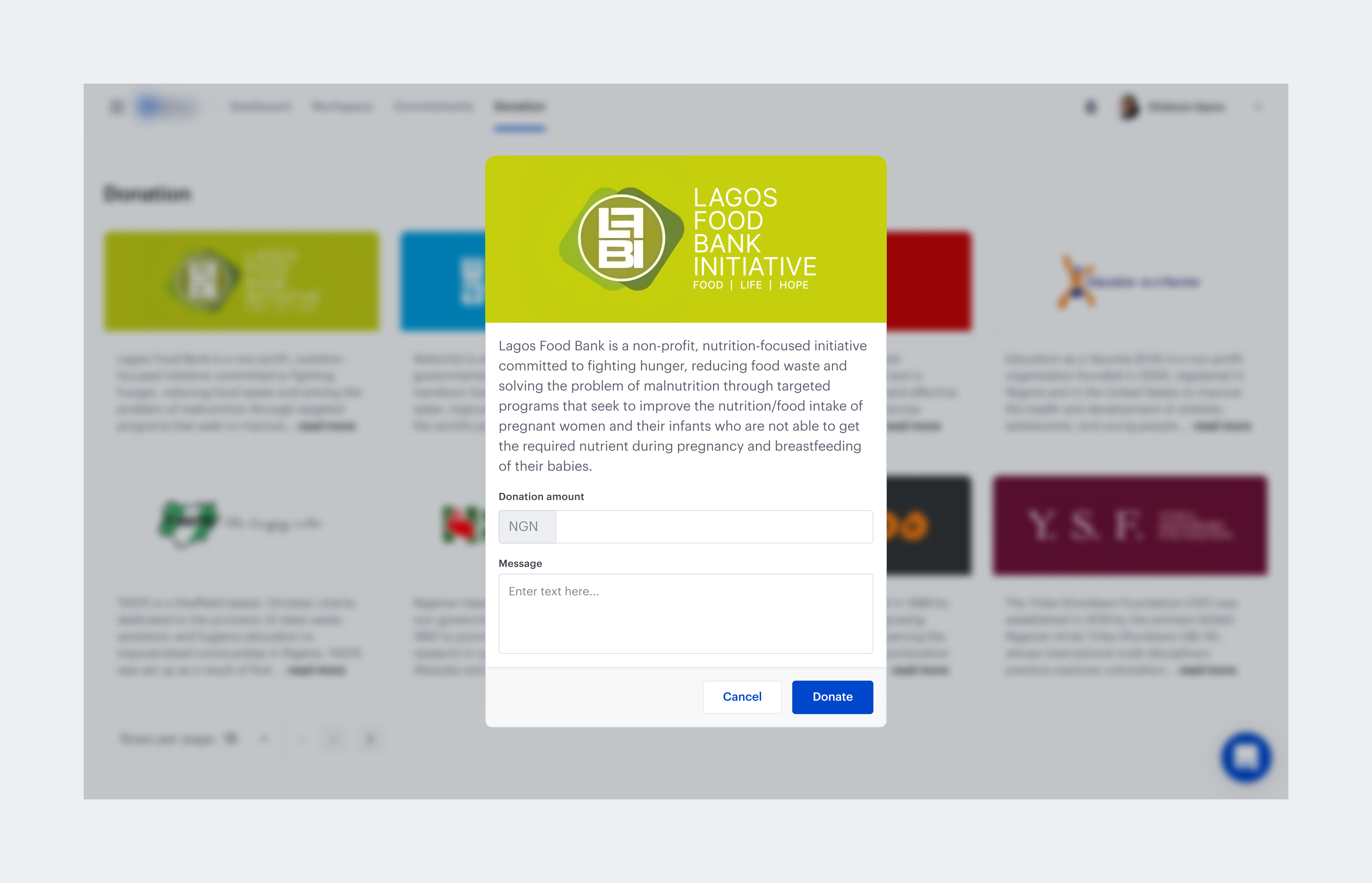 Donation Modal app design interface modal ui ui design uiux web app website