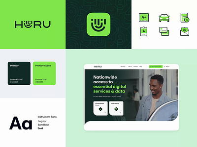 HURU – FinTech Website branding clean components design design system illustration interface responsive simple ui user experience visual identity web web design website