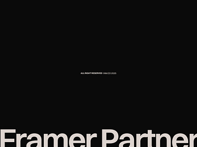 My First Step as a Framer Partner! achievement big text black branding cream framer glory graphic design logo minimalism partner portfolio real estate simple ui white