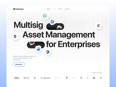 Multisafe blockchain crypto design landing pages ui trending website design