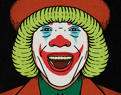 Popy the clown clown digital graphic design illustration poster