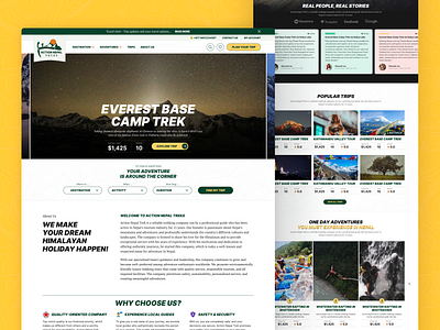 Landing Page - Everest Trips adventure branding colorful filter hero kathmandu landing logo nepal onepage search sidebar tour trip ui website