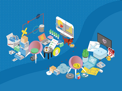 Mess 🗑️ after effects animation computer design gif icon illustration isometric job landing loop love mess motion motion graphics move page tech vector website