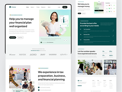 Finansea - Financial Consultant Landing Page agency card clean design consultant design finance financial financial consultant financial plan landing page ui ui design uiux