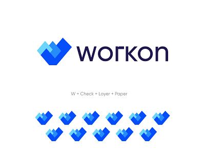 workon app icon logo branding design check mark logo conseptual logo creative logo design data analytics logo digital logo identity design letter logo design logo logos meaningful logo saas logo design smart logo startup logo design tech logo design web3 logo