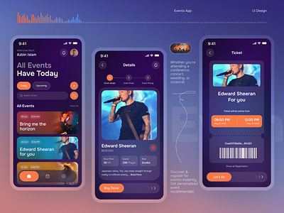 Event Management App UI app azbin booking booking app colorful concert date event management app meetup mobile app music party playlist social ticket tickting ui ux website