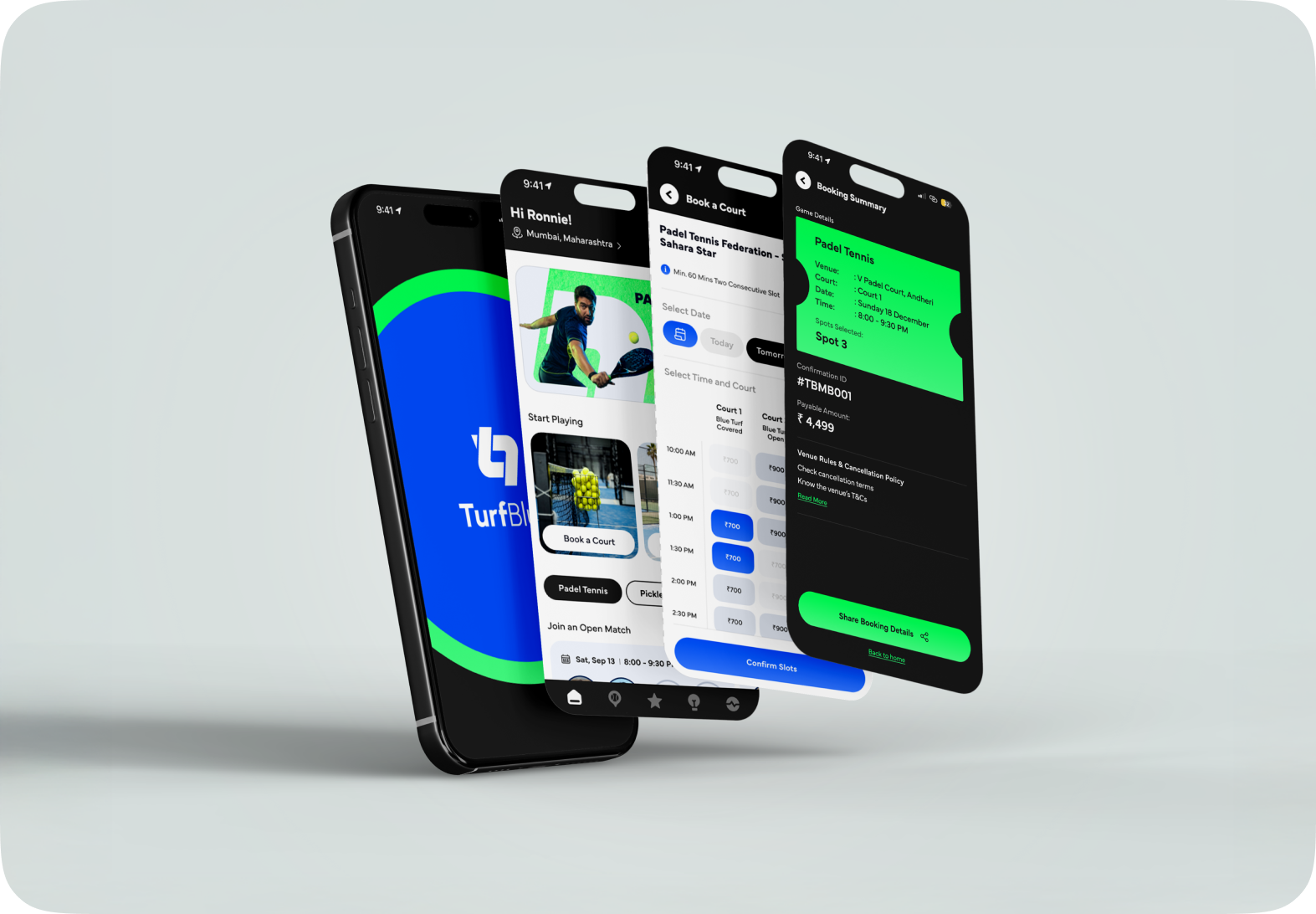 PadelBall Application - Connect, Compete and Book Facilities. booking app find player graphic design padel ball app sports app ui