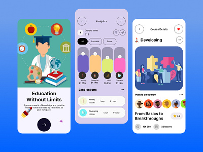 Education App Concept app design branding college e learning education illustration learning learning platform mobile app online class online course online education school ui university ux ux design