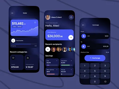 Modern Finance App UI app design bank banking finance finance app fintech fintech app mobile app ui ux wallet