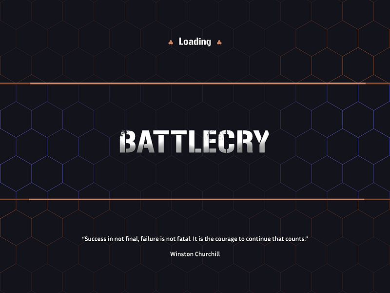 BattleCry Loading Screen clean game loading minimal screen title ui video wordmark