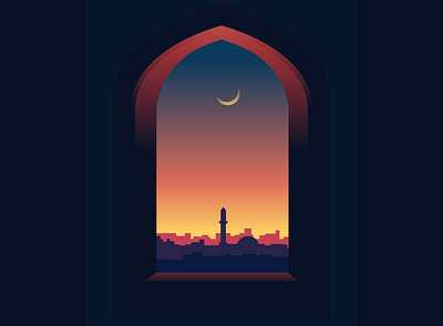 Ramadan Kareem festival flat illustration graphic design illustration moon ramadan vector