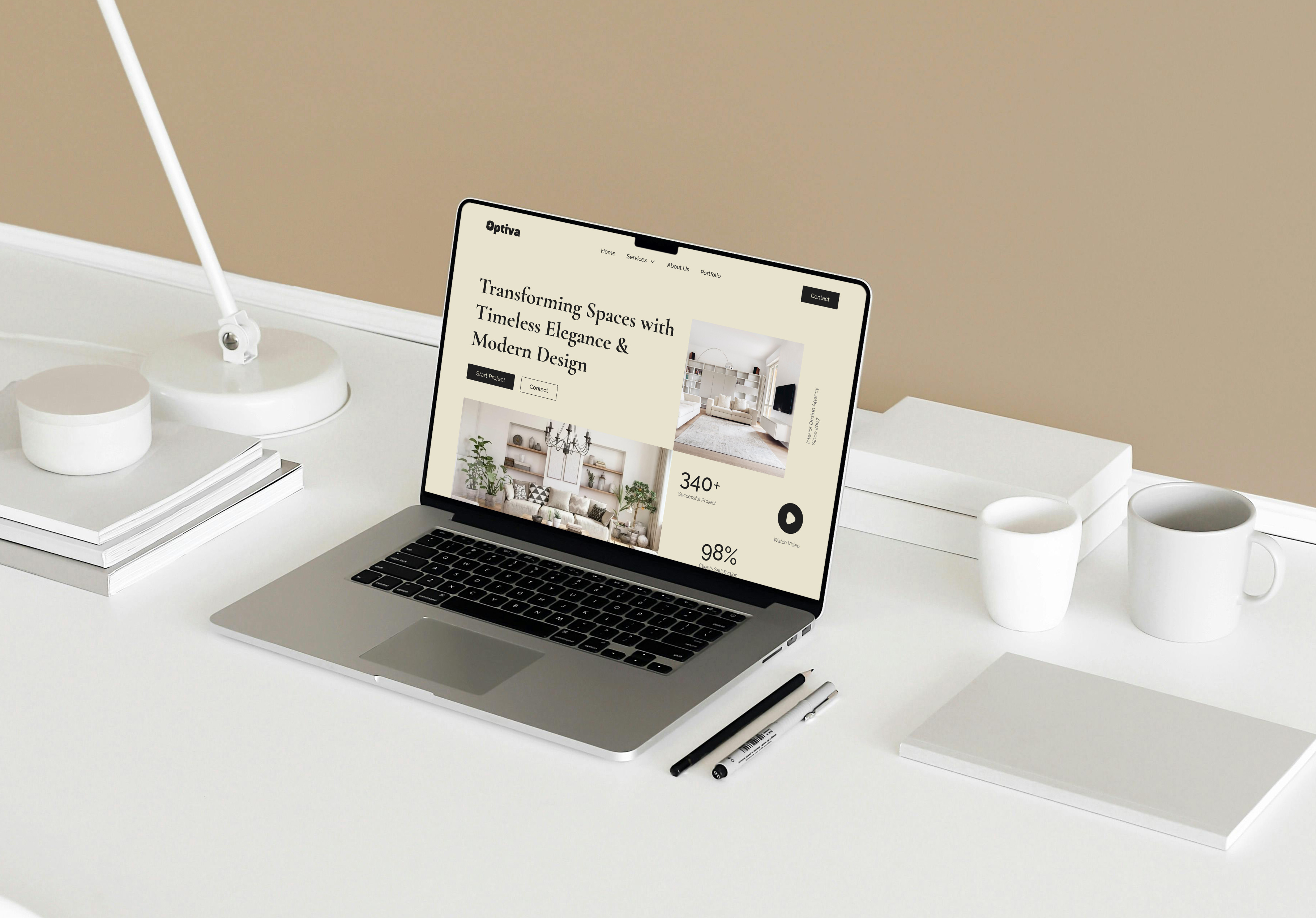 Interior Design Agency Landing Page ✨ creativeshowcase dribbble interiordesign landing page landingpage ui ux webdesign