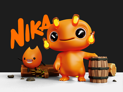 Nika 3D🔥- Odama Mascot 3d 3d character 3d illustration 3d mascot blender illustration mascot mascot design odama render