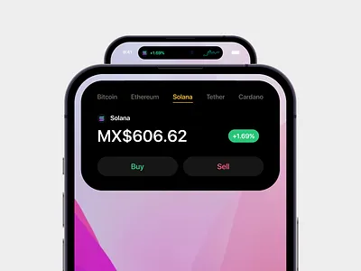 Dynamic Island interaction design for a Crypto market buy sell crypto dynamic island island stock