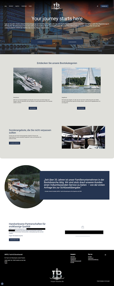 Custom Website for Impol - a Boating Company squarespace web design