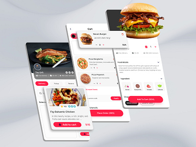 Food Delivery App Design app application delivery design fast food food food app food delivery food delivery app food order mobile mobile app order restaurant ui ux